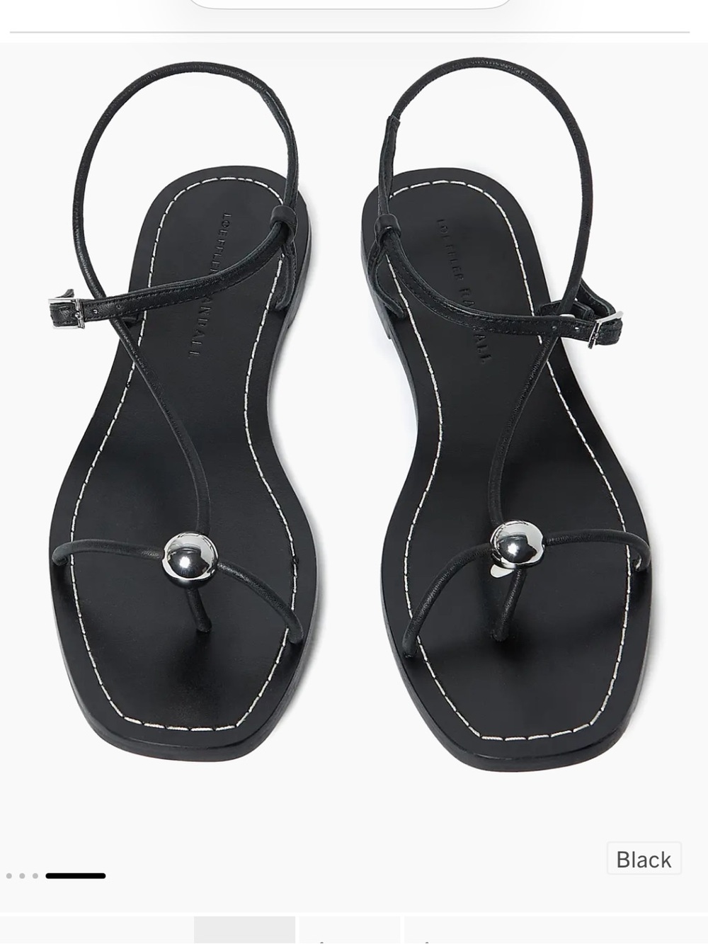 Loeffler Randall Lara Black Strappy Flat Sandal